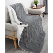 MaxKare N1015250 Electric Heated Blanket, Grey & White 50