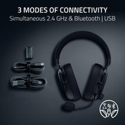 Razer BlackShark V3 Wireless Gaming Headset, TriForce Titanium 50mm Drivers, HyperSpeed Wireless Gen-2, Detachable Super Wideband Mic, THX Spatial Audio, Black