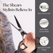 Olivia Garden SilkCut Professional Hairdressing Barber Kit XL, 7-Inch Shear and 6-Inch Thinner, Stainless Steel, Satin Finish, Silver, 640-SKCXL