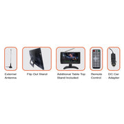 Naxa Portable 14.1-inch LCD TV and Digital Multimedia Player with Built-in ATSC Tuner, USB Support, Rechargeable Lithium Battery, AC and DC Power, Black, NT-1400
