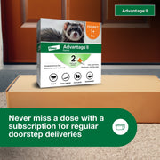 Advantage II Topical Flea Treatment for Ferrets 1+ lbs, Vet-Recommended, Fragrance-Free, Waterproof, 2-Month Supply, 86458101