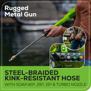 Greenworks 60V Cordless Electric Pressure Washer, 3000 PSI, 2.0 GPM, with Two 5.0Ah Batteries and Dual-Port Charger