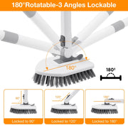 Bestnifly Shower Cleaning Brush with Locking Head, 4 in 1 Tub Tile Scrubber Brush