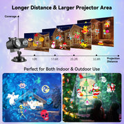 Trysworso Holiday Projector Lights, Dual Projection with 20 Interchangeable Slides and 10 Ripple Effects, Remote Control, Adjustable 180 Angle, IP44 Waterproof for Indoor Outdoor Use