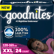 Goodnites Girls Bedwetting Night Time Underwear, XXL, 24 Ct