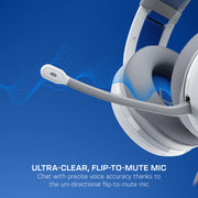 Turtle Beach Atlas 200 Wired Gaming Headset, 50mm Nanoclear Drivers, Flip-to-Mute Mic, Memory Foam Cushions, Floating Adjustable Headband, White
