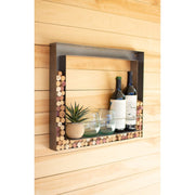 Kalalou Metal Wall Bar Wine Cork Holder Brown 22 in Length 18 in Height CQ7493