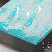 MLILY WAL-TPA040Q0000C 4 inch Cooling Gel Memory Foam Mattress Topper, Queen Blue
