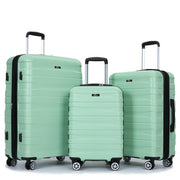Tripcomp T6166-2SK Hardside 3Piece Luggage Set with Spinner Wheels, Green