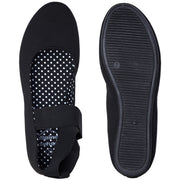 Alpine Swiss Peony Ballet Flats for Women, Elastic Ankle Strap, Round Closed Toe, Padded Comfort, Black