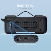 Oraolo Bluetooth Speaker, Portable Wireless Stereo Sound with Deep Bass, IPX6 Waterproof, 24H Playtime, TF/SD Card, AUX-in, USB Input, Built-in Mic, Black, MS62116