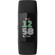 Fitbit GA05195-WW Charge 6 Fitness Tracker, Black Case w/ Black Band