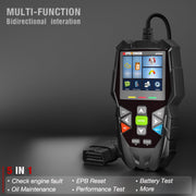 Motopower Car OBD2 Scanner, Engine Fault Code Reader, Oil Reset, EPB Reset, Battery and Alternator Test, 2.8-Inch Color Screen