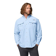 Columbia Men's PFG Bahama II Long Sleeve Shirt, UPF 30 Sun Protection, Quick-Dry Nylon, Relaxed Fit, Sail, Large, 101162