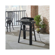 Weber Lumin Compact Electric Grill Stand, Heavy Duty Collapsible Design, Side Table, Tool Hooks, Black, 6618