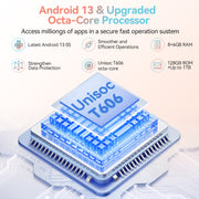 Zonko D106C 10 Inch Android Tablet 4G Phone Tablet 14GB RAM 128GB Storage Octa-Core Processor Dual SIM