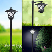 Jahy2Tech KingFurt 4 Pack Solar Lantern Garden Lamp Post Light, 2 in 1 Outdoor Waterproof Hanging and Stake Mount, Black