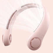 JISULIFE Portable Neck Fan, Rechargeable Wearable Bladeless Fan, Hands-Free Cooling, Quiet 25dB, 5 Speeds, 16H Battery Life, Pink