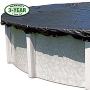 GLI Pool Products Fine Mesh 18ft Round Winter Pool Cover, Black Vinyl, Drawstring Closure, 450018RDESM3BX
