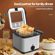 Aoresac HB0109US 12L Electric Deep Fryer, 2500W Dual Tank Stainless Steel Fish Fryer, 6L x 2