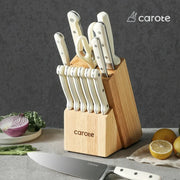 Carote A06723 Professional Knife Set, 14 Pieces, Stainless Steel Blade, White