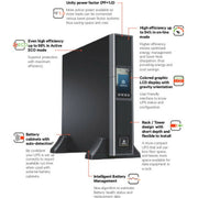 Vertiv Liebert GXT5 Uninterruptible Power Supply, 1500VA 1500W, Online Double Conversion, 230V, Rack Tower 2U, Color LCD, Hot-Swappable Batteries, GXT5-1500IRT2UXL