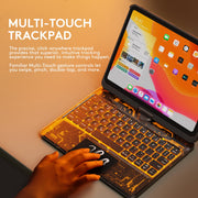 GUSGU Transparent Case with Wireless keyboard only for 2024 iPad Pro 13-in.(M4) - Tech Style - 7 Colors Backlight