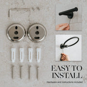 Marmolux Acc 4 Piece Matte Black Bathroom Hardware Set, Stainless Steel, Wall Mounted, Includes 24 Inch Towel Bar, Towel Ring, Toilet Paper Holder, Towel Hook, PA-S911-4BK