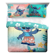 Jay Franco & Sons JF78630 Stitch Island Vibes 3-Piece Reversible Queen Comforter & Pillowcase Set