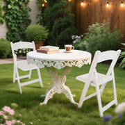 Mainstays White Resin Folding Chairs with Padded Seat, Lightweight Foldable Design, Antiskid Rubber Feet, Set of 4