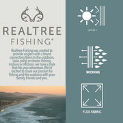 Realtree Mens Long Sleeve Button Down Fishing Guide Shirt, Gargoyle Gray Tuna, UPF 40+ UV Protection, Adjustable Roll-Up Sleeves, Dual Snap Chest Pockets, Large, TS10170-L-4G5