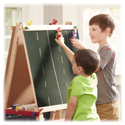 Melissa & Doug 1282 Deluxe Standing Art Easel Dry-Erase Board, Chalkboard, Paper Roller