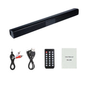 Doosl BS-28B Sound Bar, 22 inch Bluetooth TV Speaker with Remote & 4 Built-in Subwoofers, TF Play, FM Radio, Rechargeable, 20W Wireless Black