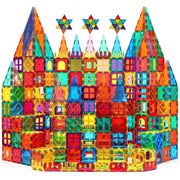 FunMagic Magnetic Tiles 120-Piece Educational Building Blocks Set, STEM Learning Toy - Ages 3-8