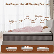 Giovanly 12 Inch Queen Hybrid Mattress, Medium Firm, Memory Foam and Individually Wrapped Pocket Coils, Breathable Cooling, Motion Isolation, Edge Support