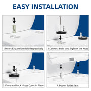 ROSYNEY Elongated Toilet Seat with Soft-Close Hinges, Quick-Release, Non-Slip Pads, White