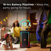 TCL TP201K Bluetooth Party Speaker, 220W Powerful Sound, 5 RGB Dynamic Light Shows, 12-Hour Battery, IPX4 Splash-Proof