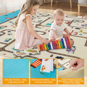 XDMTWLKJ Large Baby Playpen with Crawling Mat, Oxford Cloth, 79