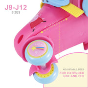 Peppa Pig ARO104708-912 Kids Adjustable Trainer Roller Skates, Pink, Size 9-12, Beginner Indoor and Outdoor
