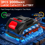 UNTIMATY 6 Inch Cordless Chainsaw with 2 21V Lithium Batteries, 2 Chains, Red