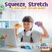 Power Your Fun Capybara Squishy Stress Relief Fidget STEM Easter Basket Stuffers Toys for Adults & Kids 2-Pk (Purple & Orange)