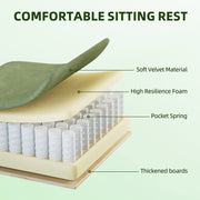 SOONTRANS Velvet Fabric Gaming Chair with Massage Lumbar Cushion, Reclining High Back, Footrest, Green