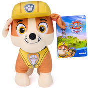 PAW Patrol Rubble Plush Toy, 6-Inch Stuffed Animal with Show-Accurate Embroidered Details, Multicolor
