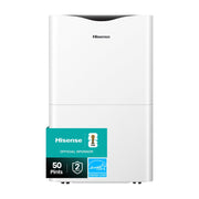Hisense WHD5025P 50 Pint Dehumidifier, 4,500 Sq. Ft Coverage, Energy Star Certified, Easy Carry Handle, Low Noise Operation, White