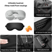 Kabaqoo Vacuum Backpack Travel, 60L Expandable with Built-in Electric Pump, TSA Combination Lock, Water-Resistant Oxford Cloth, Wet Dry Separation, Laptop Compartment