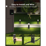 SUNVIE Low Voltage Pathway Lights 8-Pack, 3W LED, 150 Lumens, 3000K Warm White, Aluminum Bollard Landscape Lighting, Black Finish, LYAWB0308C