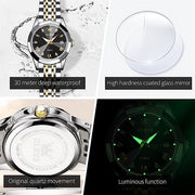 OLEVS 99W-31 Women's Luxury Casual Dress Watch, Analog Quartz Movement, Two-Tone Gold-Plated Stainless Steel Strap