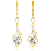 APSVO 18K Gold Plated Drop Earrings with April Birthstone CZ Crystal, Heart Shape, Hypoallergenic