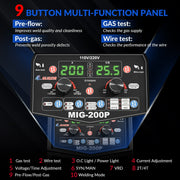 GZ GUOZHI MIG-200P 110V/220V 200A MIG Welder, 7 in 1 Multi-Process Welding Machine