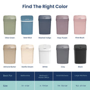 Nine Stars Automatic Bathroom Trash Can, 3.2 Gallon, Motion Sensor, Soft Close Lid, Hazy Purple, WM-DZT-12-5HP